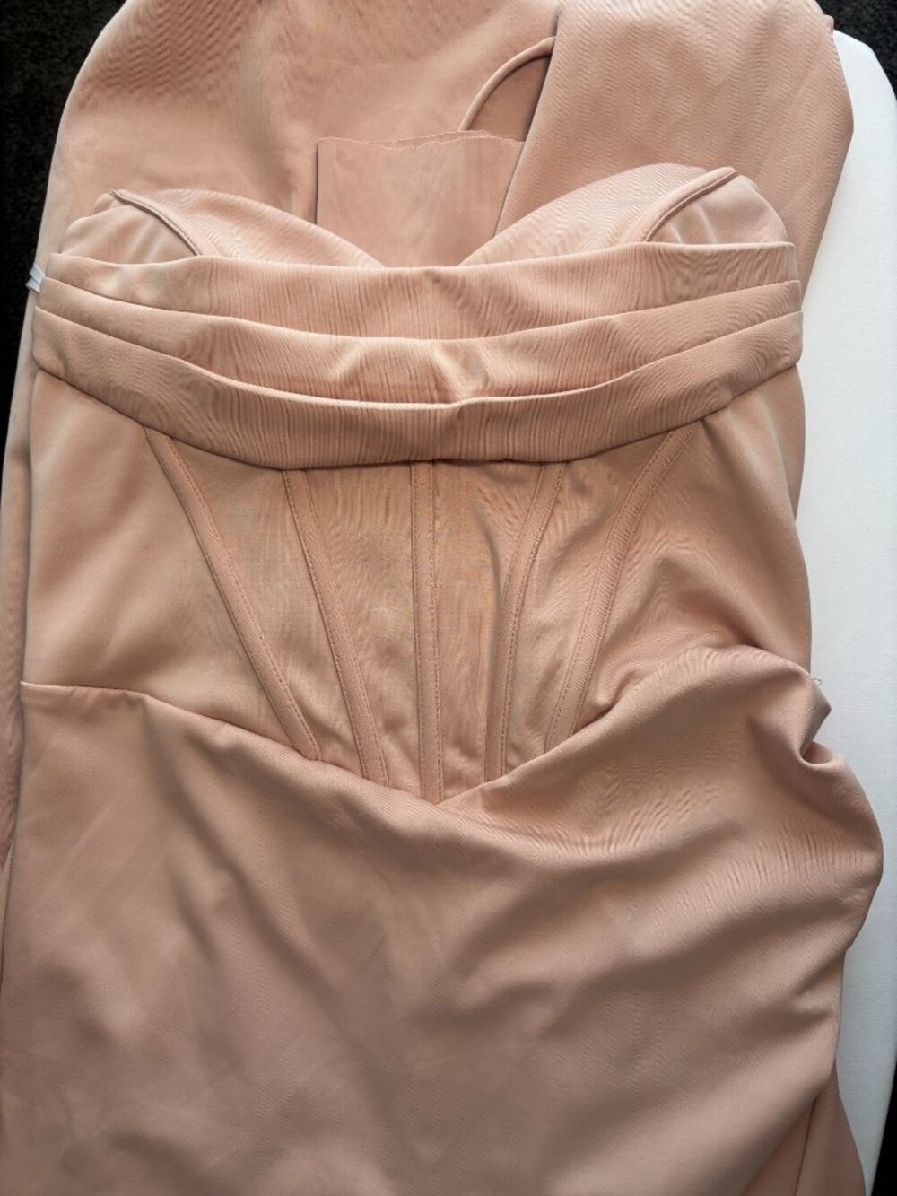 Champagne Corset Strapless Maxi Dress- Size L